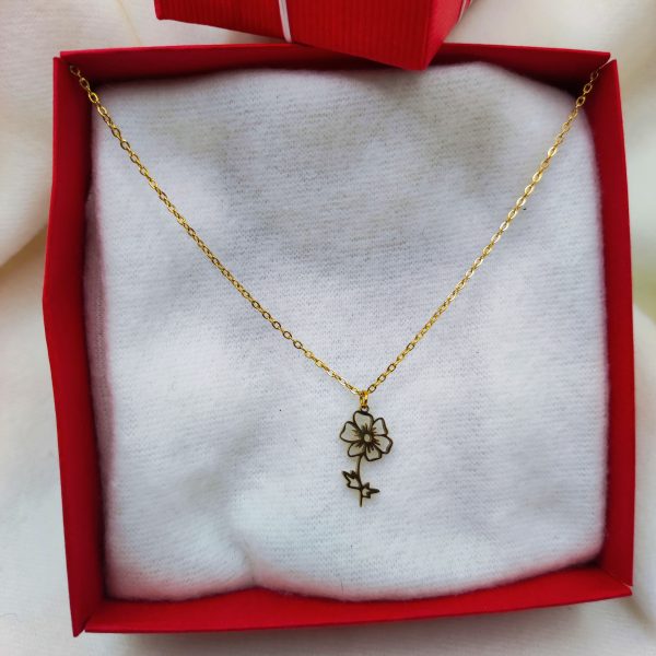 Collier en acier inoxydable en forme de fleur