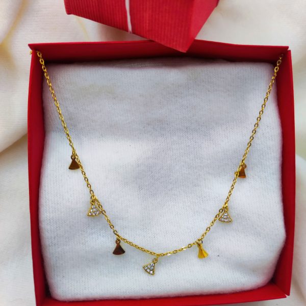 Collier en acier inoxydable avec strass