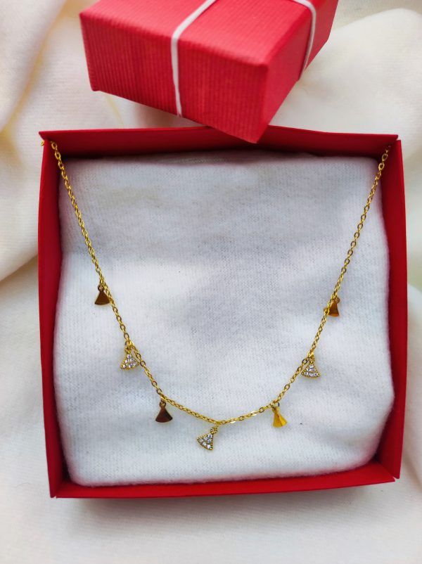 Collier en acier inoxydable avec strass